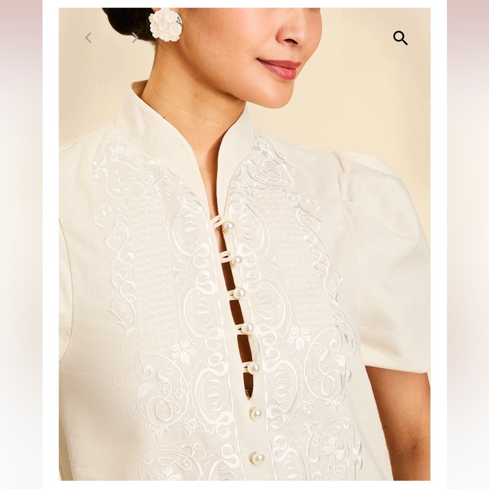 NWT MESTIZA NEW YORK Elliana Barong Midi Dress - Picture 6 of 13